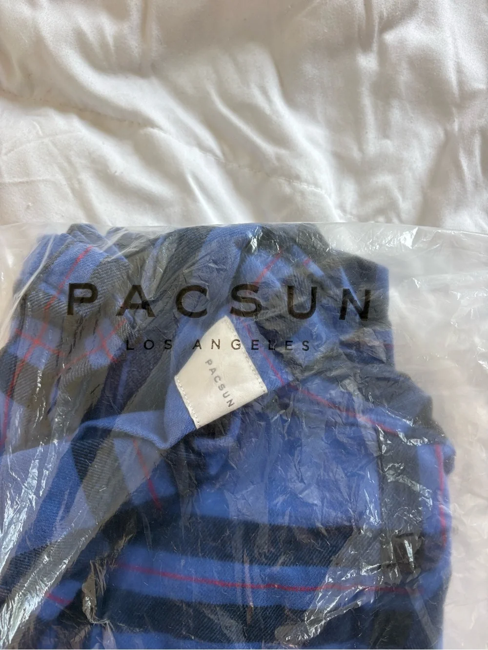 PacSun Blue and Black Plaid Button-Up Shirt